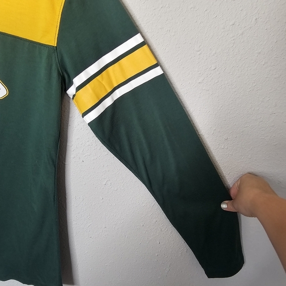 Colosseum Womens XXL Baylor University Bears Green Yellow Long Sleeve Tee Shirt - Picture 4 of 10